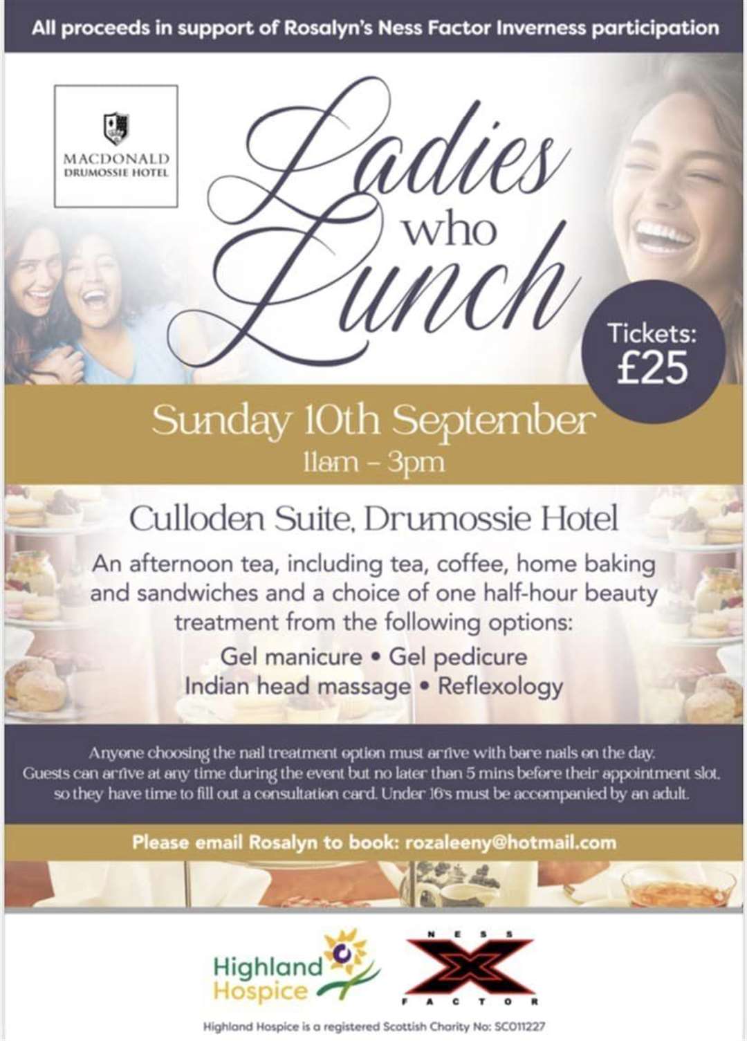 Ladies who Lunch in aid of Highland Hospice at the Drumossie hotel.