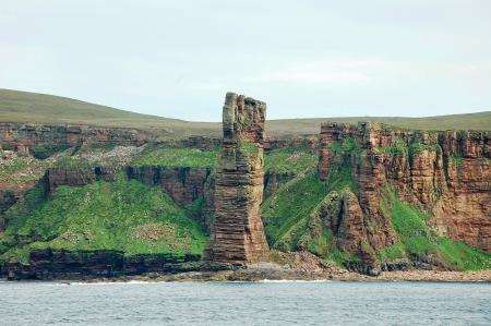 The Old Man of Hoy snapped from ferry MV Hamnavoe.