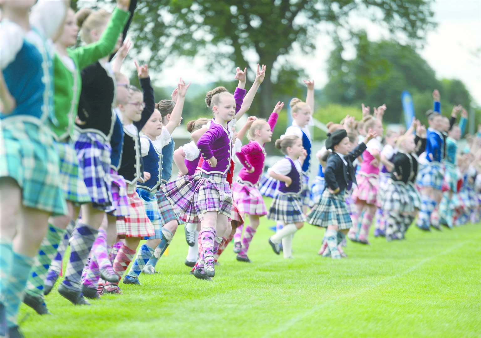 Inverness Highland Games 2018 at Bught Park. Elizabeth Fraser school of Highland Dance demonstrate Highland Fling. Picture: Gary Anthony