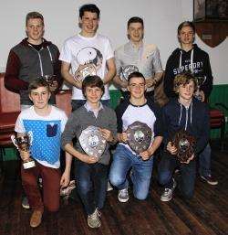 The winners from Highland youth section's awards night.