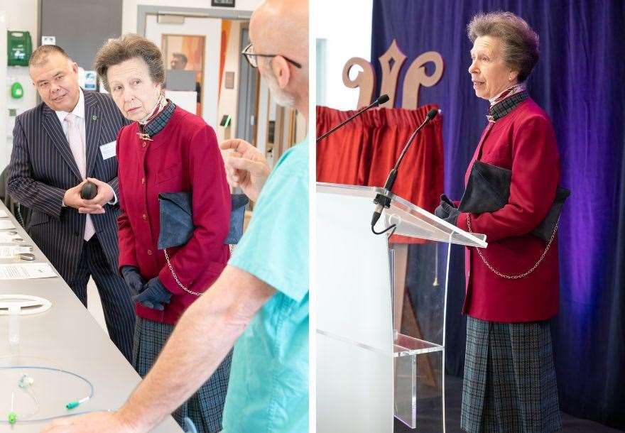Princess Anne tours new Life Sciences Innovation Centre in Inverness.