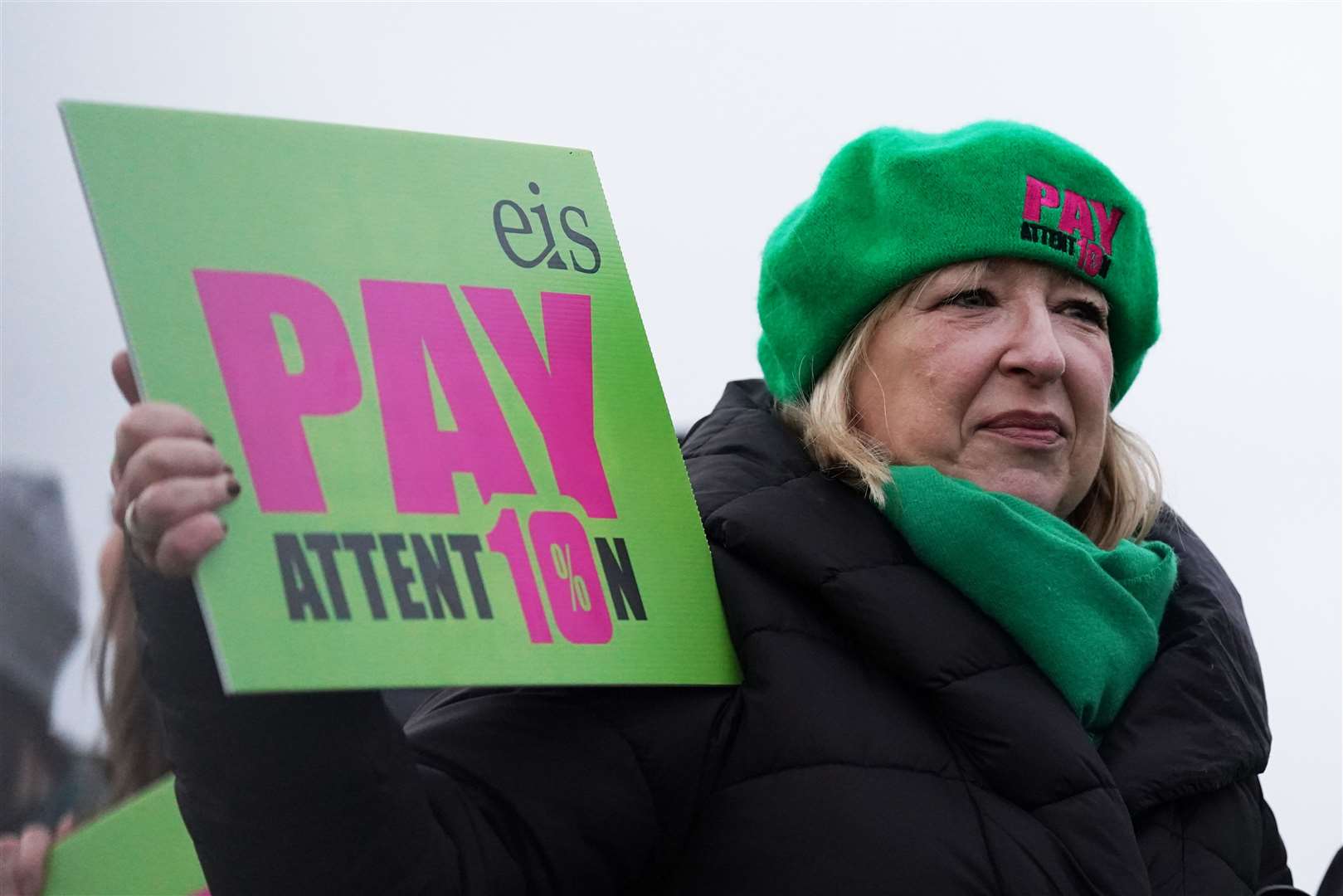 EIS general secretary Andrea Bradley joined the picket line on Wednesday morning (Andrew Milligan/PA)