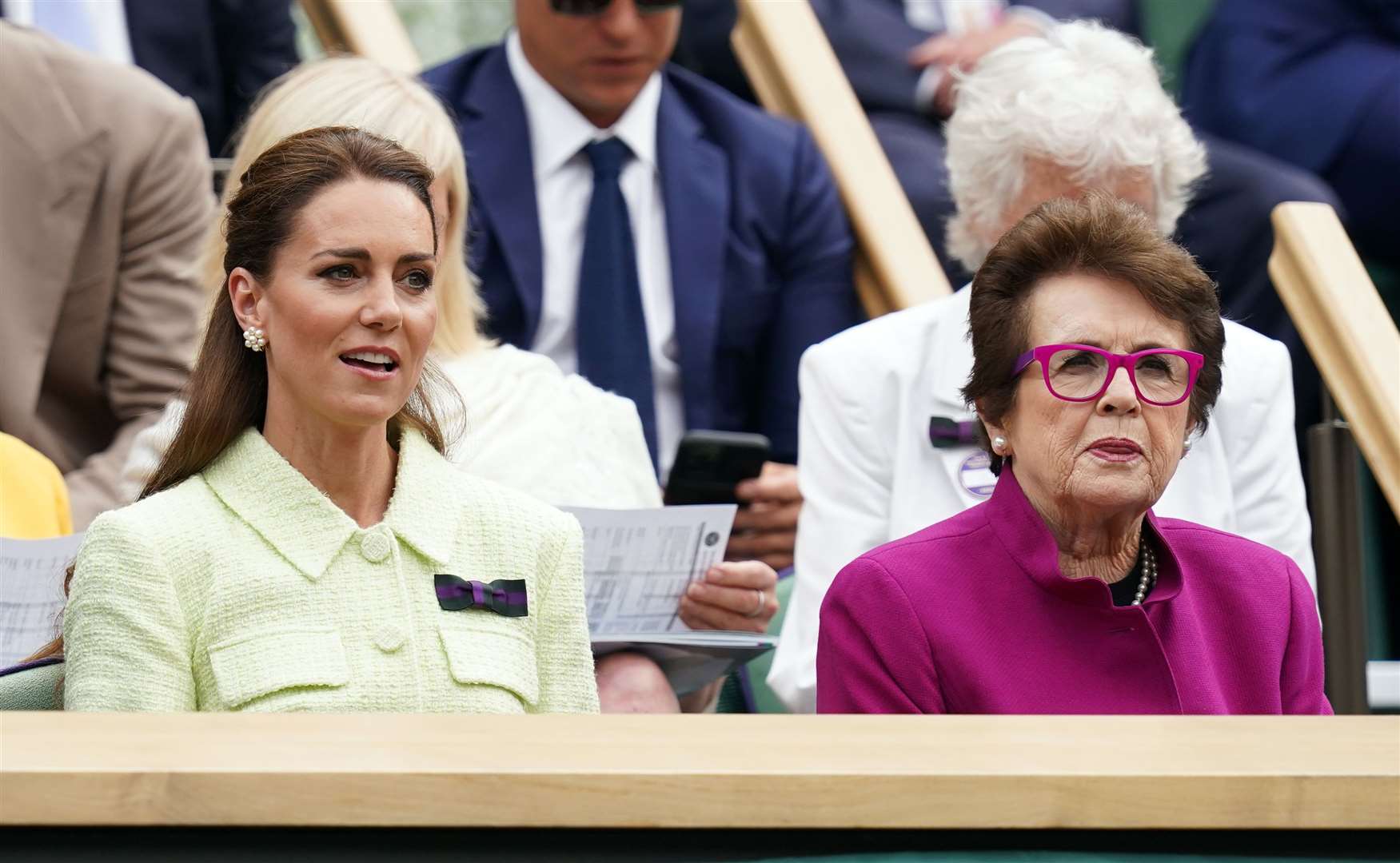 The Princess of Wales and Billie Jean King in the royal box on Saturday (PA)