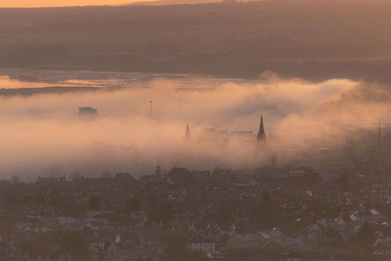 A misty Inverness. Picture: Derek Morrison, Drakies