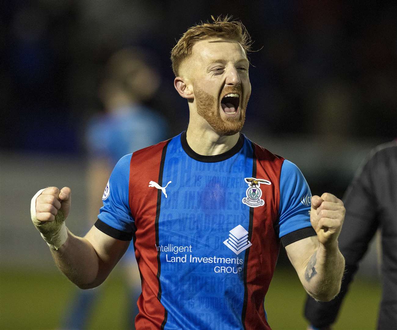 David Carson shows his delight after Caley Thistle's Scottish Cup quarter-final win against Kilmarnock