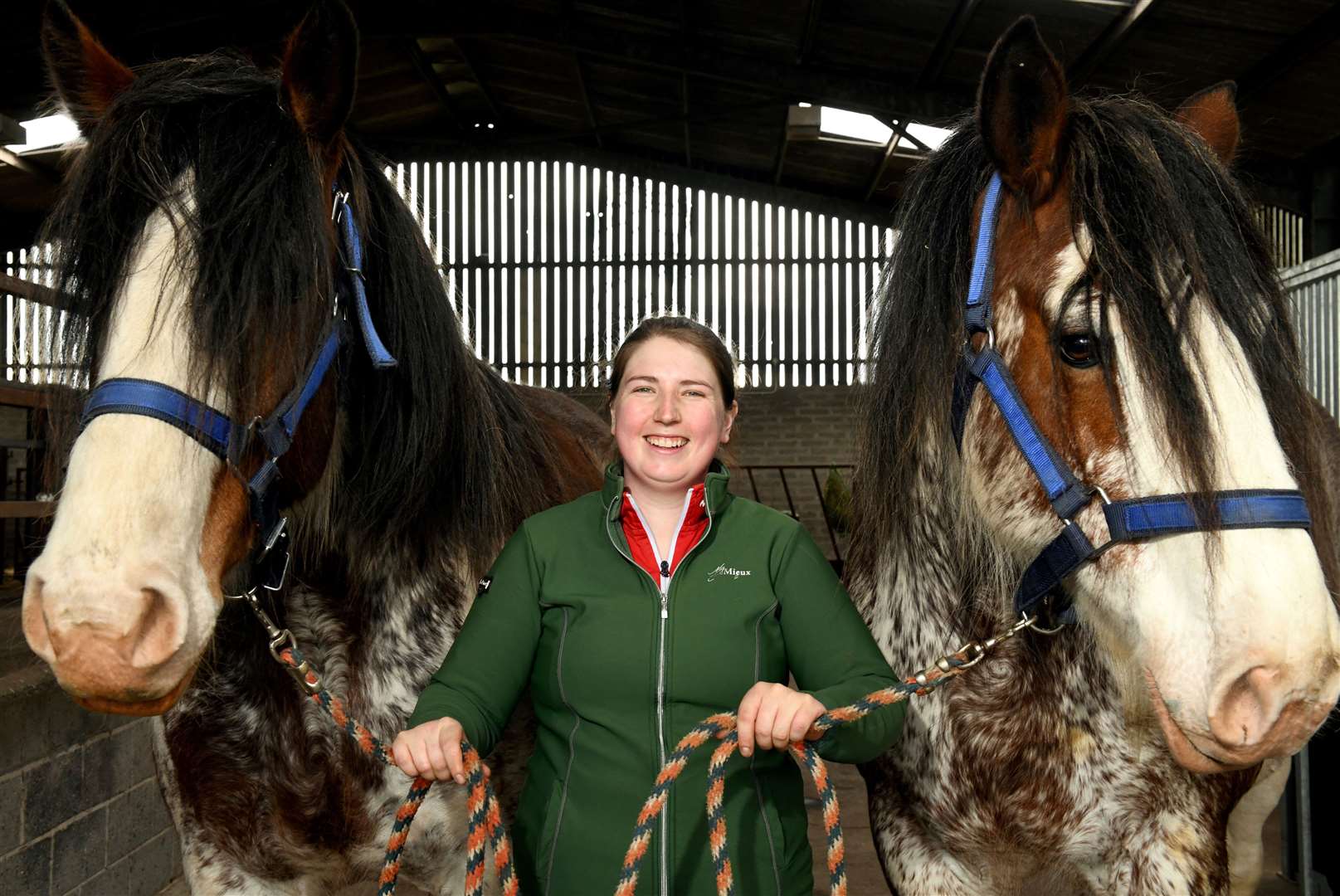 Grace Woodward with Isla the Clydesdale and Isla's mum, Beth. Picture: James Mackenzie.