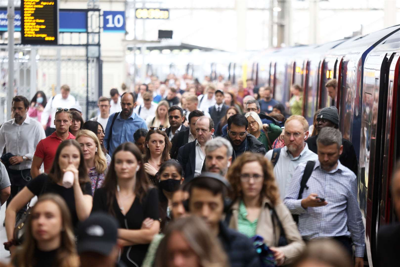 Passengers during a busier period at Waterloo station (James Manning/PA)