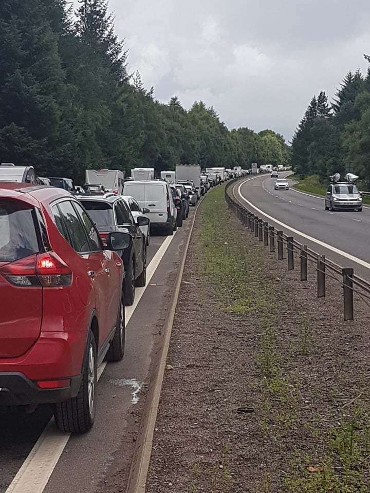 Traffic has started moving again on the A9 south of Inverness
