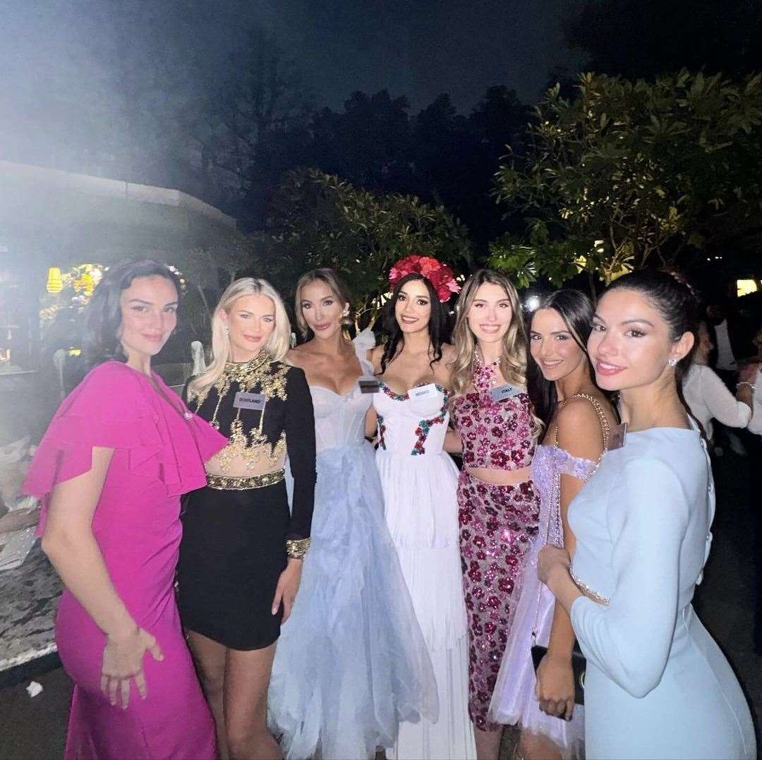 Chelsie with the other Miss World contestants. Picture: Official Miss Scotland.