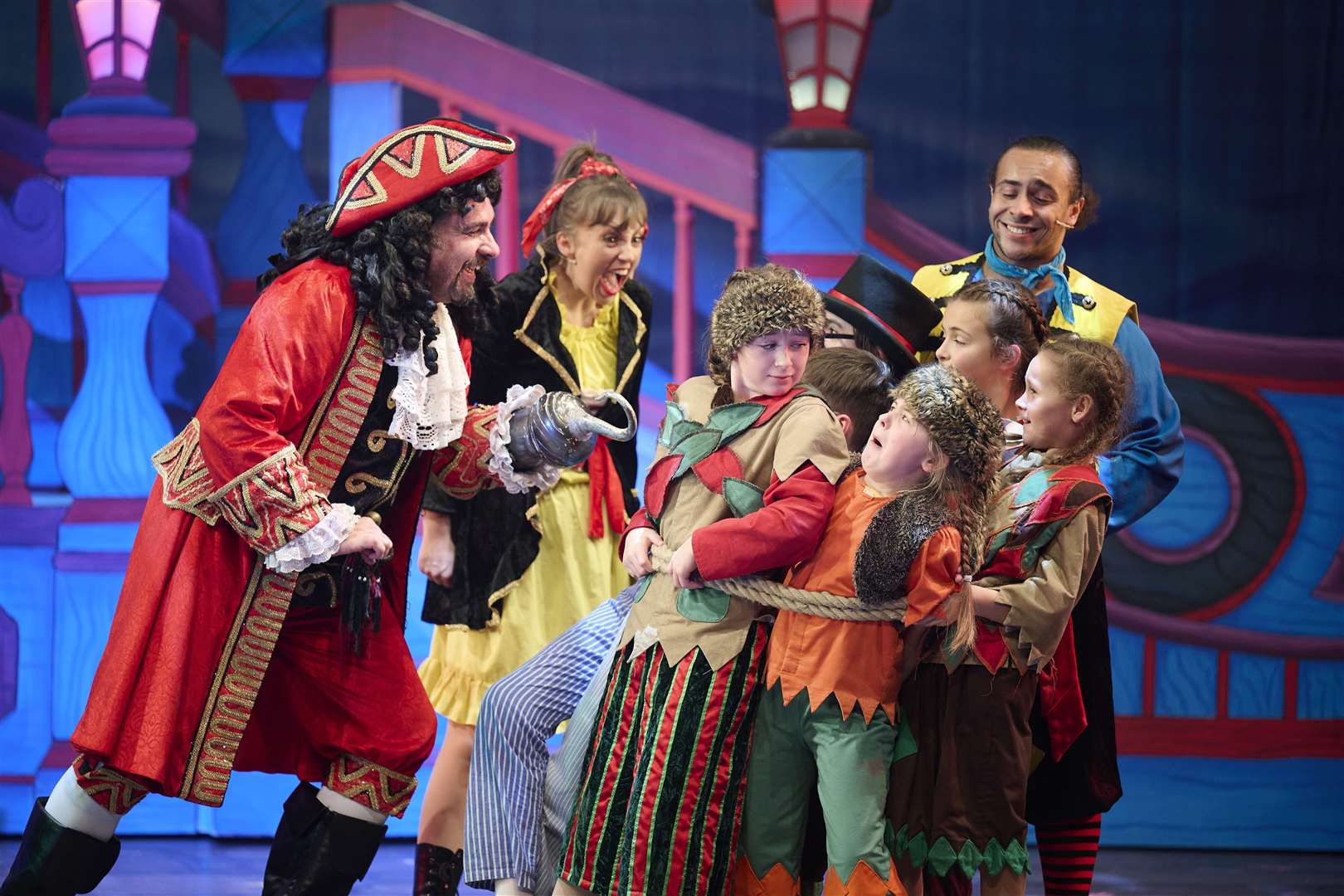 Captain Hook scaring his pirates. Picture: Ewen Weatherspoon