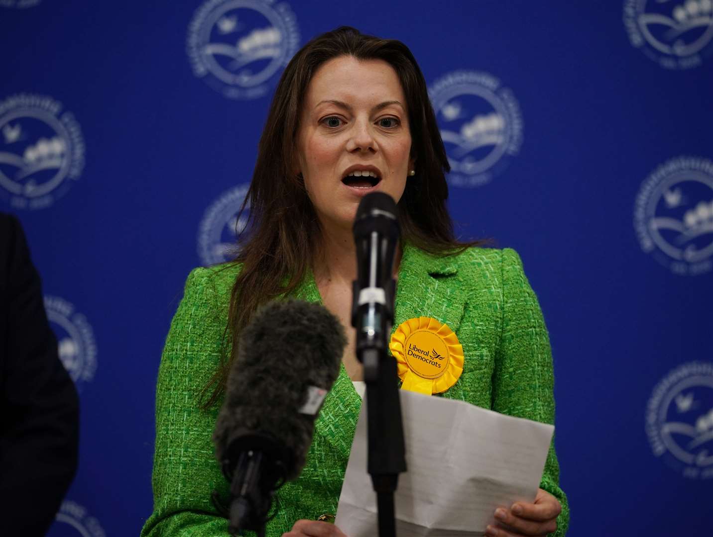 Sarah Green took 56.7% of the vote to secure a majority of 8,028 over the second-placed Tories (Yui Mok/PA)