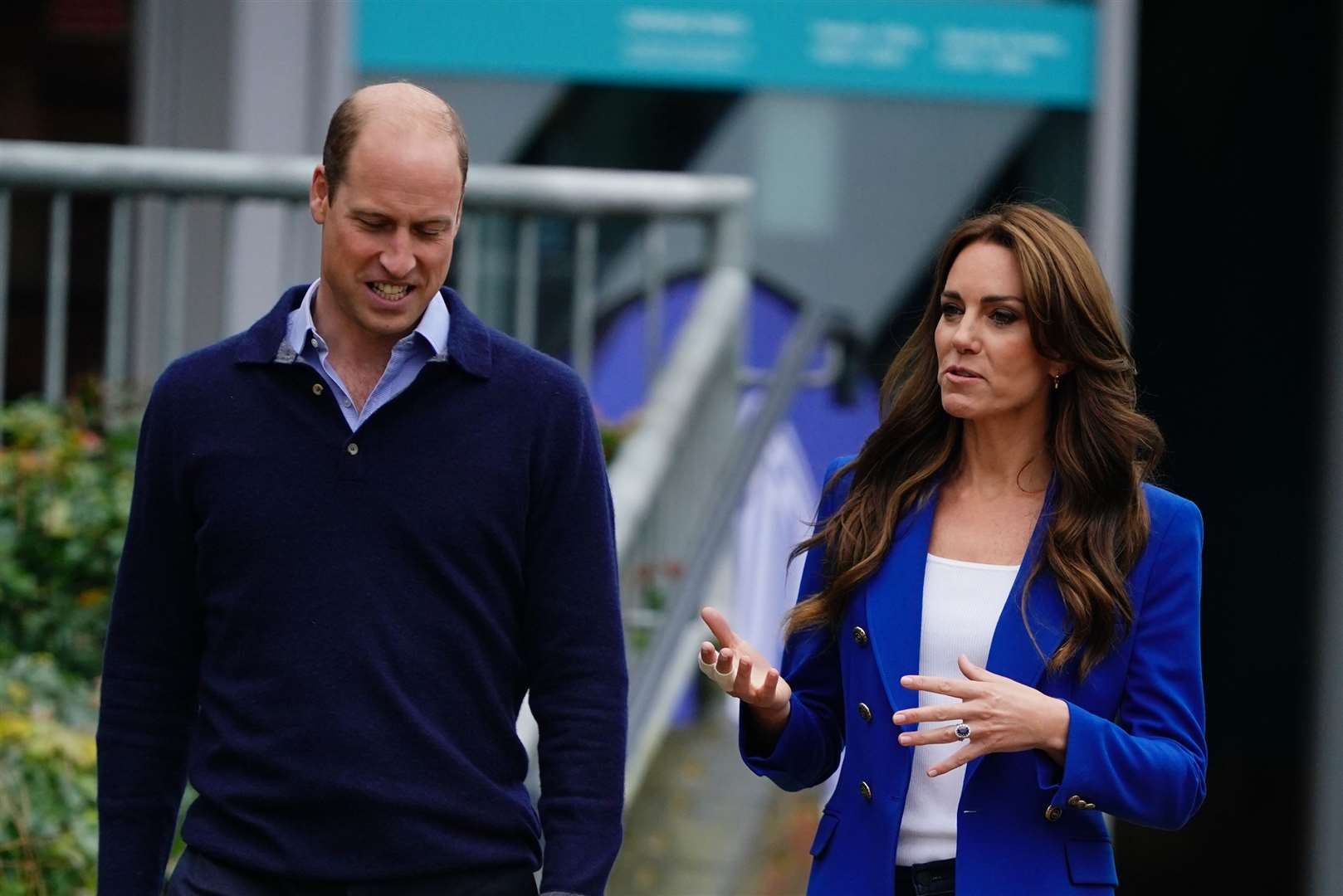 William and Kate on a joint engagement at a SportsAid mental fitness workshop in October (Aaron Chown/PA)