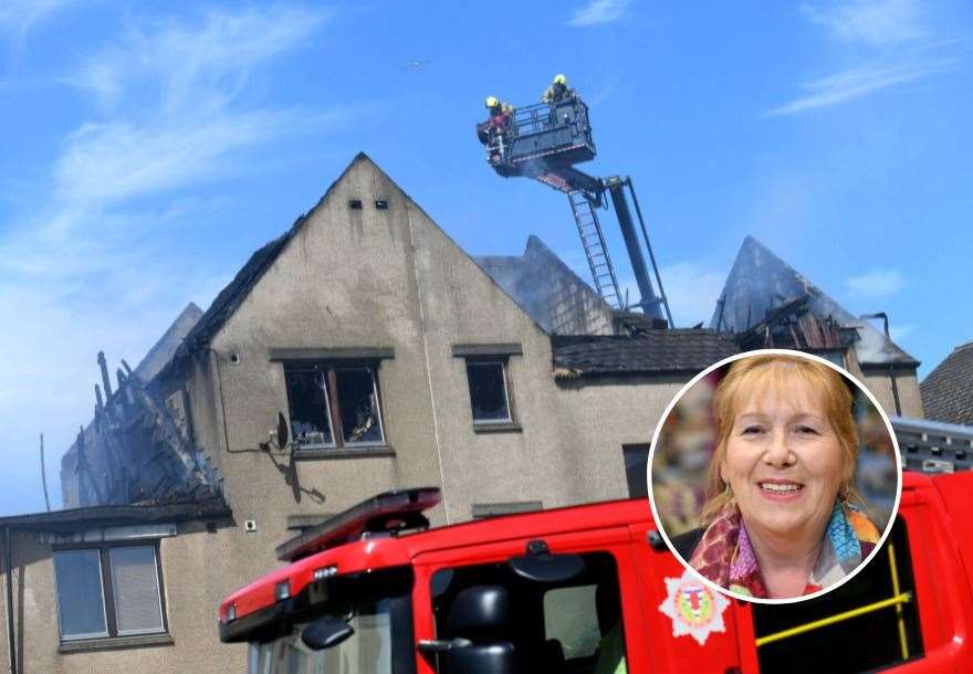 Cllr Barbara Jarvie (inset) has hailed the kind-hearted response of locals, who have rallied round to offer support to those affected by the fire.