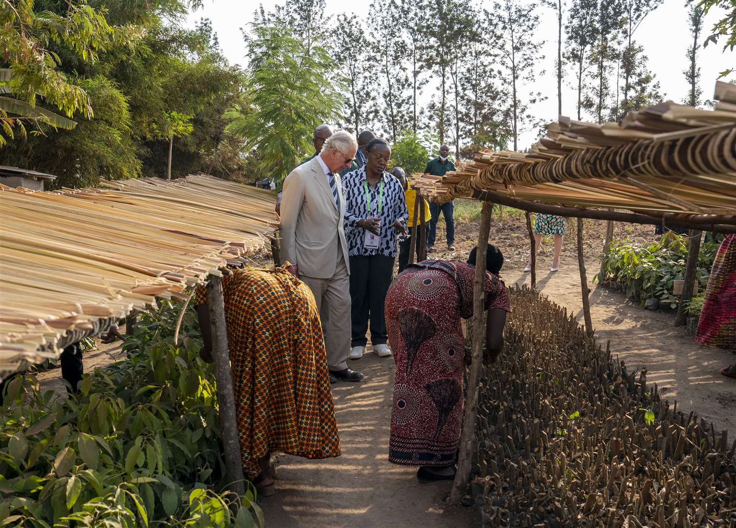 The Prince of Wales during his visit to an agroforestry site in Kigali, Rwanda (Arthur Edwards/The Sun/PA)