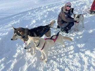 Suzi and Jenny on their Lapland adventure.