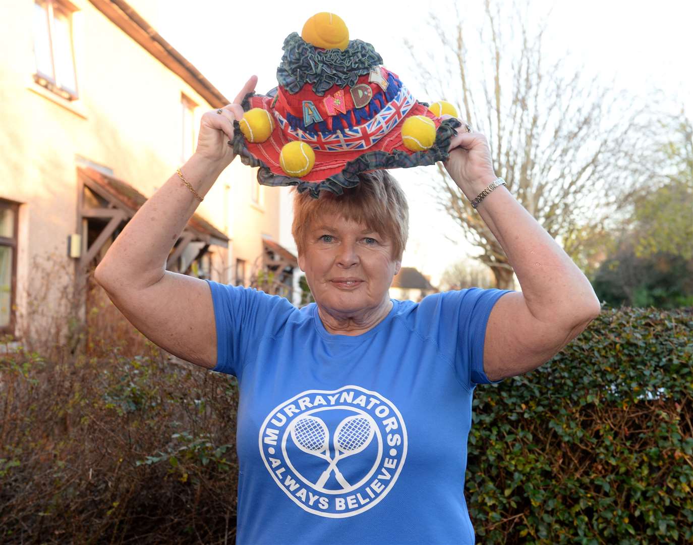 Andy Murray superfan Joan MacGillivray with her hat that will go to Wimbeldon Museum.Picture Gary Anthony.