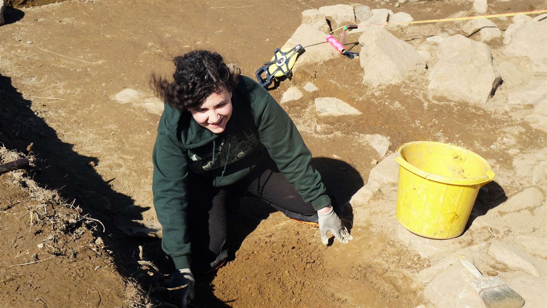 Student archaeologist Fiona Tisatreta comes from New Jersey originally and is studying at the University of Aberdeen. Picture: DGS