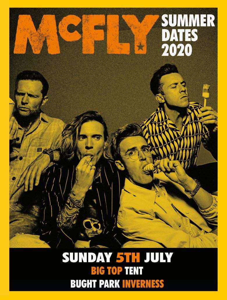 McFly will headline Inverness show in July 2020.