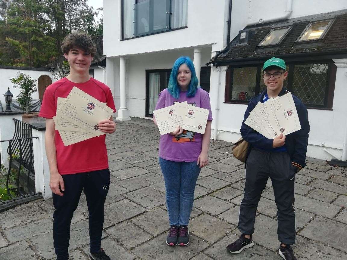 Samara Robinson (17), Nathan Laing (13) and Lewis Dillon (14) travelled from Inverness to Bisley to take part in their first ever away competition in shooting.