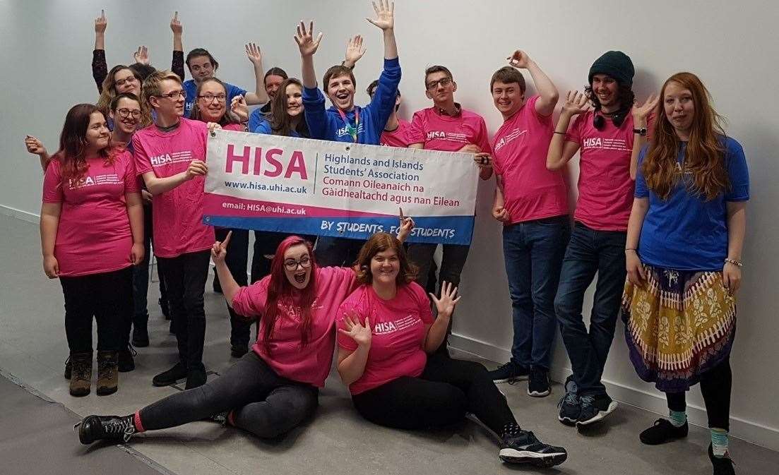 HISA students ready for the march.