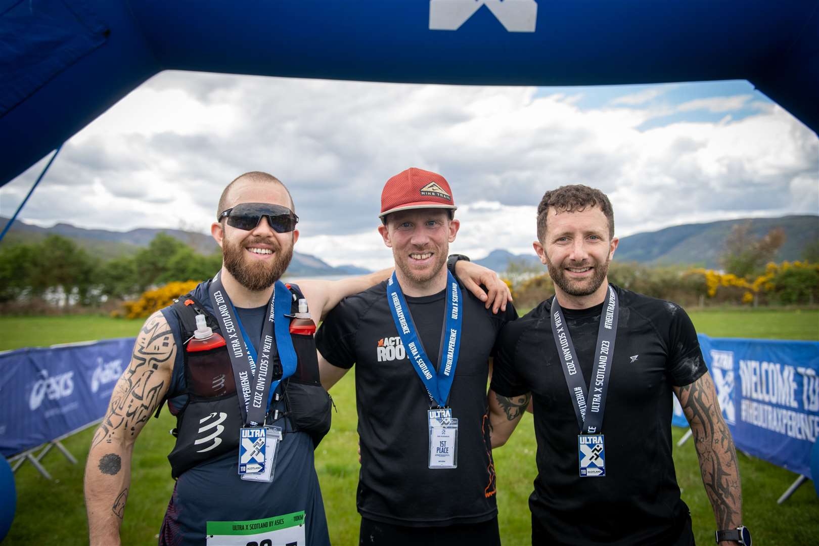 The top three finishers at last year's Ultra X Scotland at Loch Ness. Picture: Callum Mackay