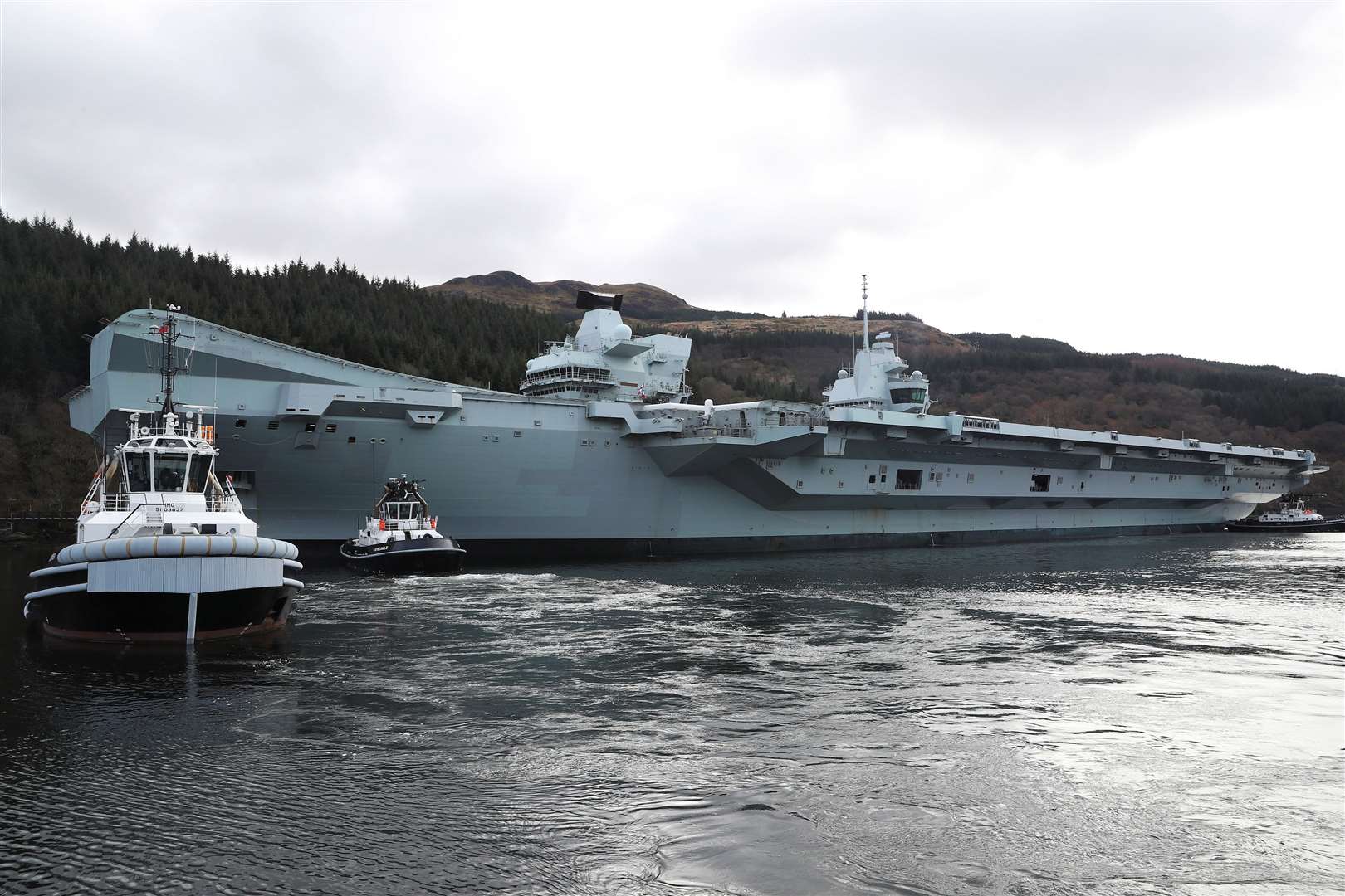 HMS Queen Elizabeth during her recent visit to Glen Mallan.
