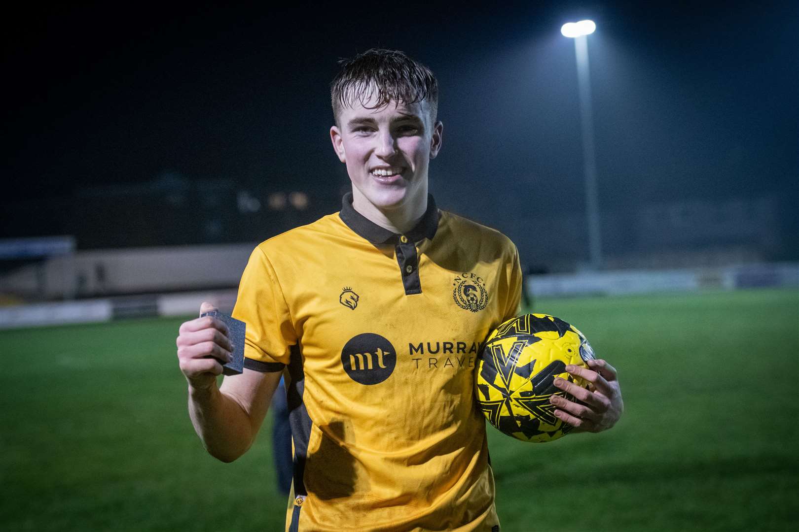 Nairn County 5 v Ross County 4 - North of Scotland Cup final at Grant Street Park in Inverness. ..Hat trick hero Arron Nicolson...Picture: Callum Mackay..