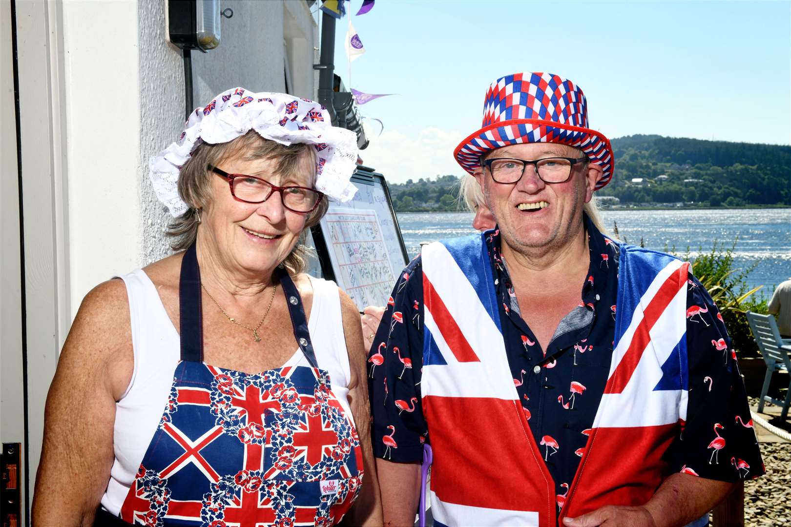 Queen's Jubille Celebrations at North Kessock: Helen Henderson, volunteer and Tom Wall, Vice Chair of the North Kessock Ticket Office Project. Picture: James Mackenzie