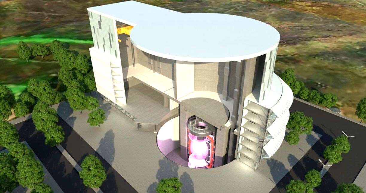 A conceptual illustration of a nuclear fusion power plant mooted for Dounreay.