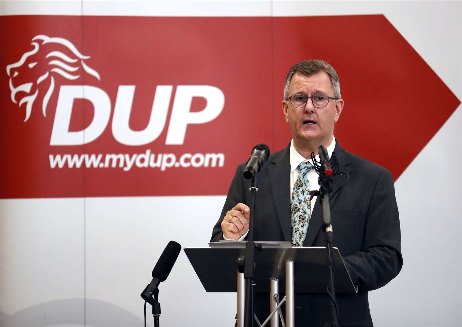 Democratic Unionist Party leader Jeffrey Donaldson (Peter Morrison/PA)