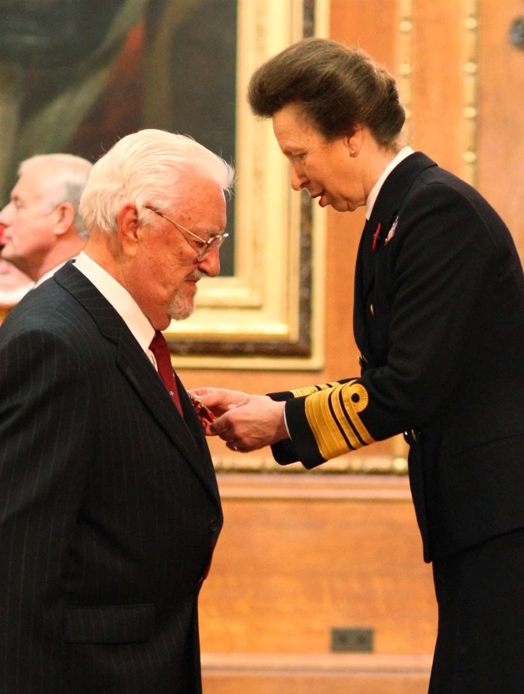 Bernard Cribbins was made an Officer of the British Empire (OBE) by the Princess Royal during an investiture ceremony at Windsor Castle (Anthony Devlin/PA)