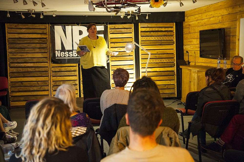 Lynsey Gilmour, the eventual winning poet from 10 competitors at NBF's slam poetry night. Picture: Andrew Dawson