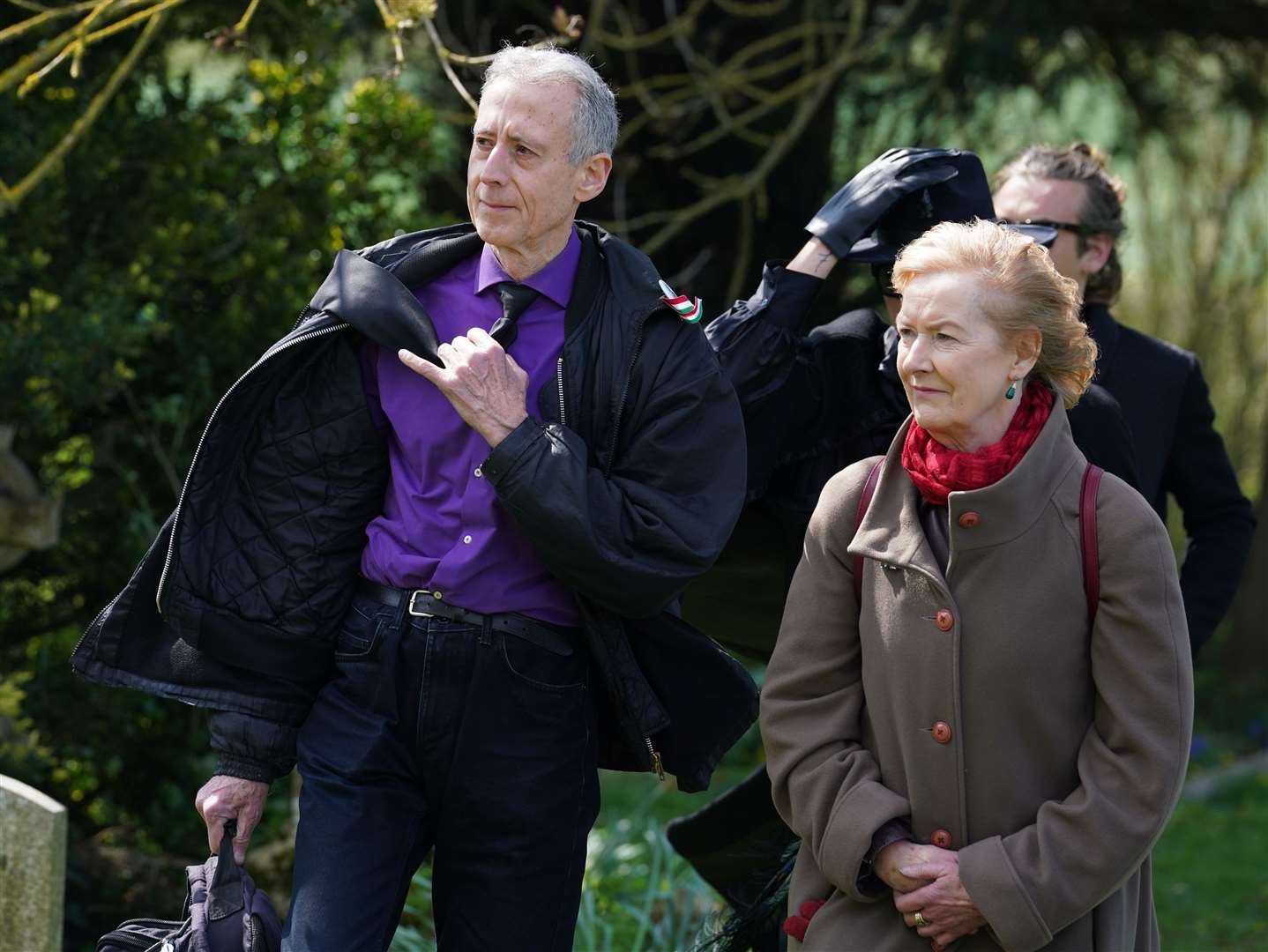 Peter Tatchell arriving for the funeral (Gareth Fuller/PA)