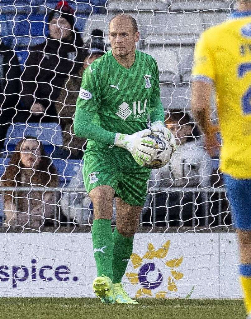 ICT goalkeeper Mark Ridgers in action against Raith Rovers on Saturday.