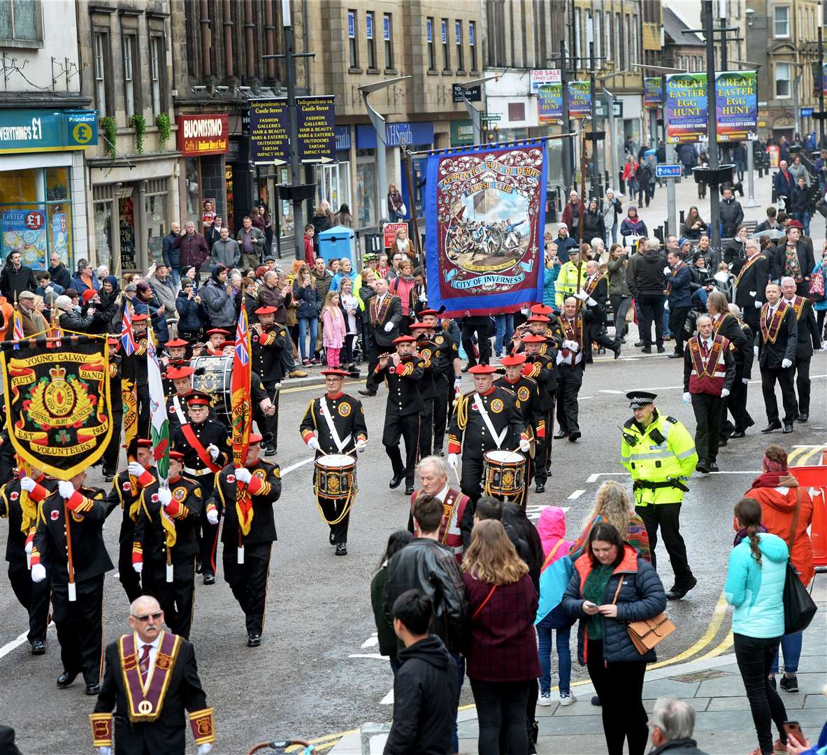A previous Apprentice Boys of Derry march through Inverness city centre.