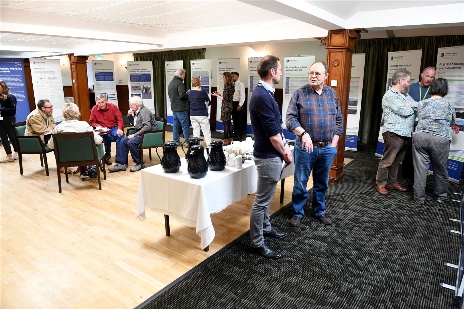 Public consultation at Lochardil House Hotel about Red John pumped storage hydro scheme near Dores on Loch Ness: Photo of the room. Picture: James Mackenzie