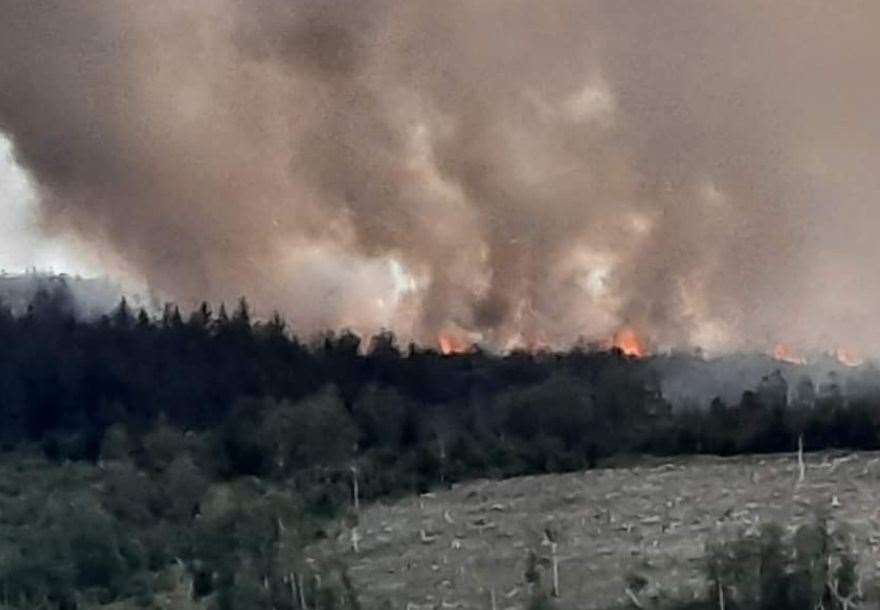 Cannich wildfire at its height.
