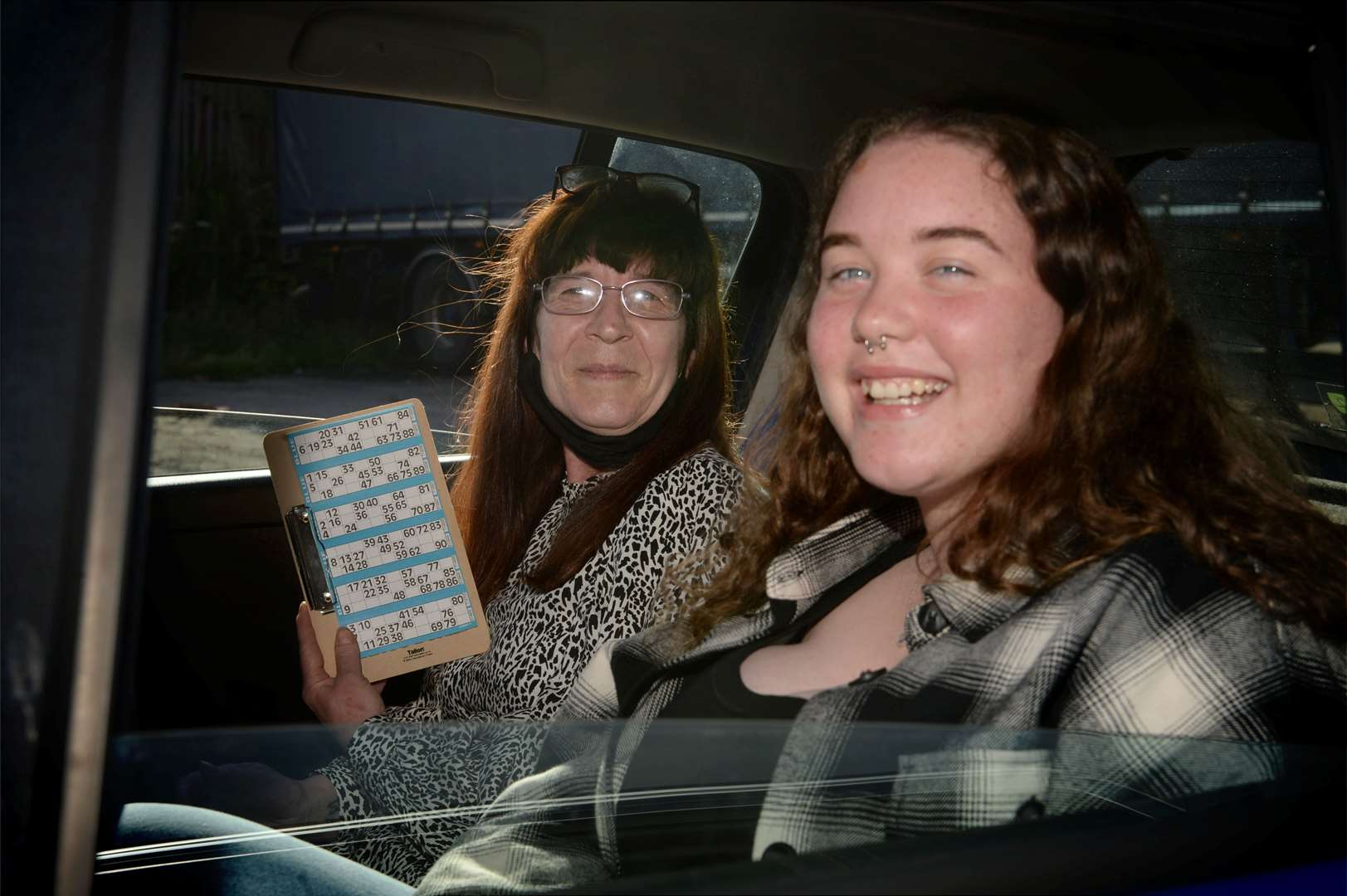 Car Bingo at V8 Cafe 10 July 2021: Rona Woolley and Katie Alsop..Picture: James Mackenzie..