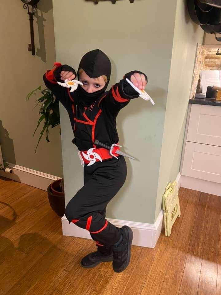 Finn dressed as a ninja