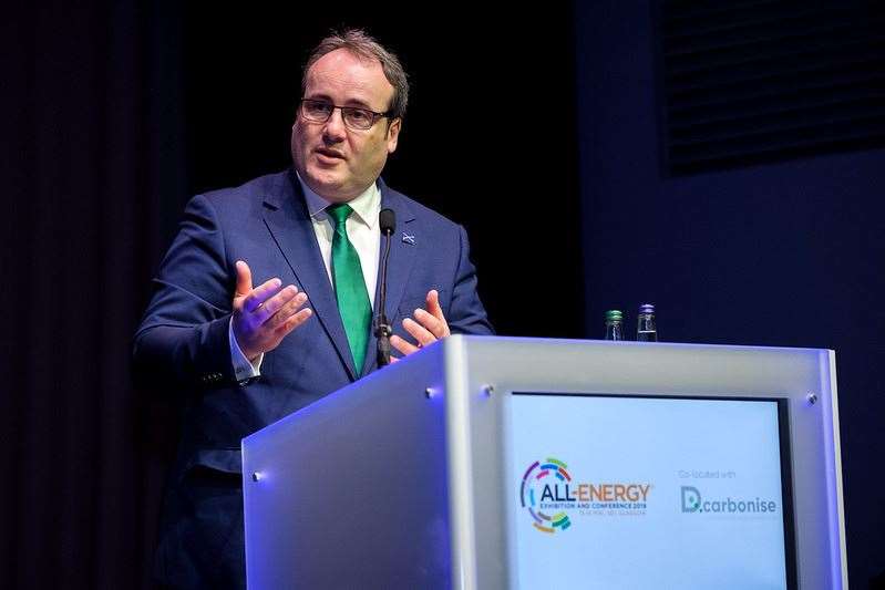 Scotland's energy minister Paul Wheelhouse addresses last year's All-Energy/Dcarbonise conference.