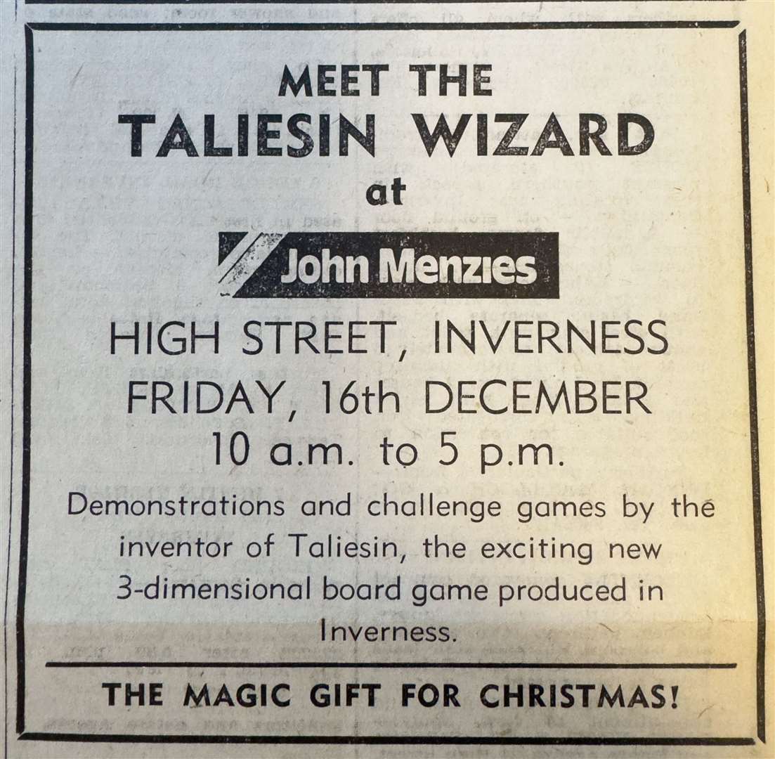 Taliesin – the magic game for Christmas 1983.