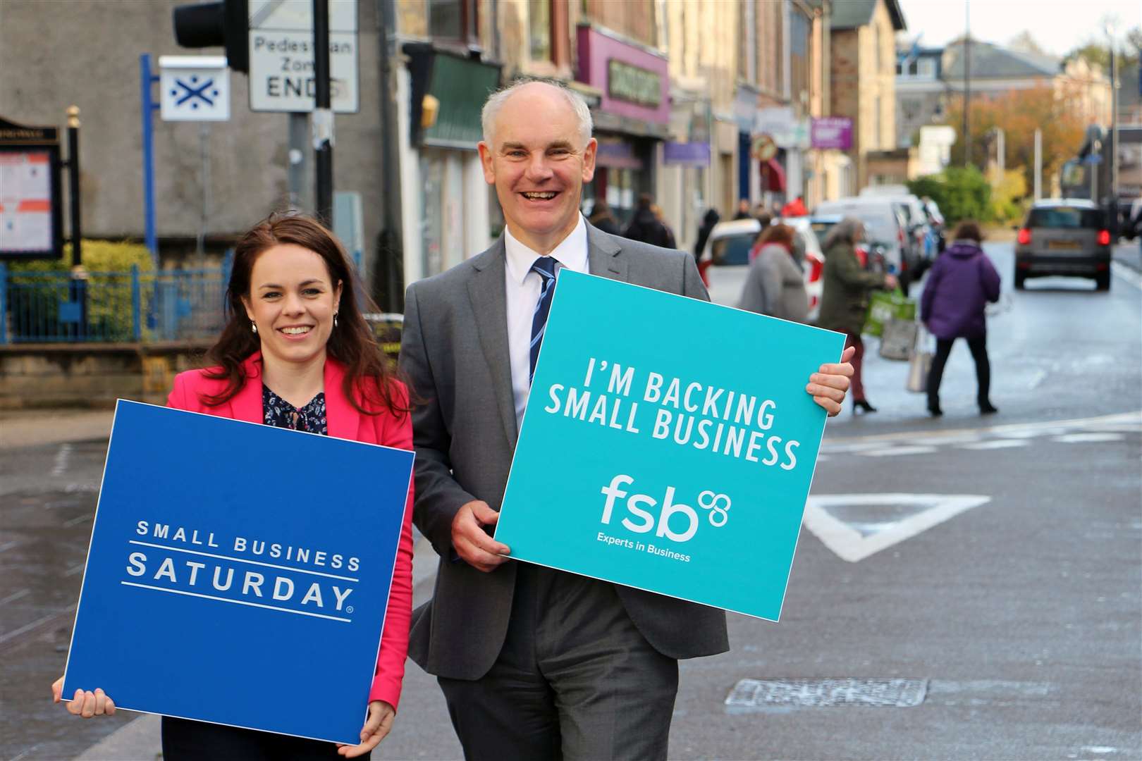 Kate Forbes MSP with David Richardson of the Federation of Small Businesses.
