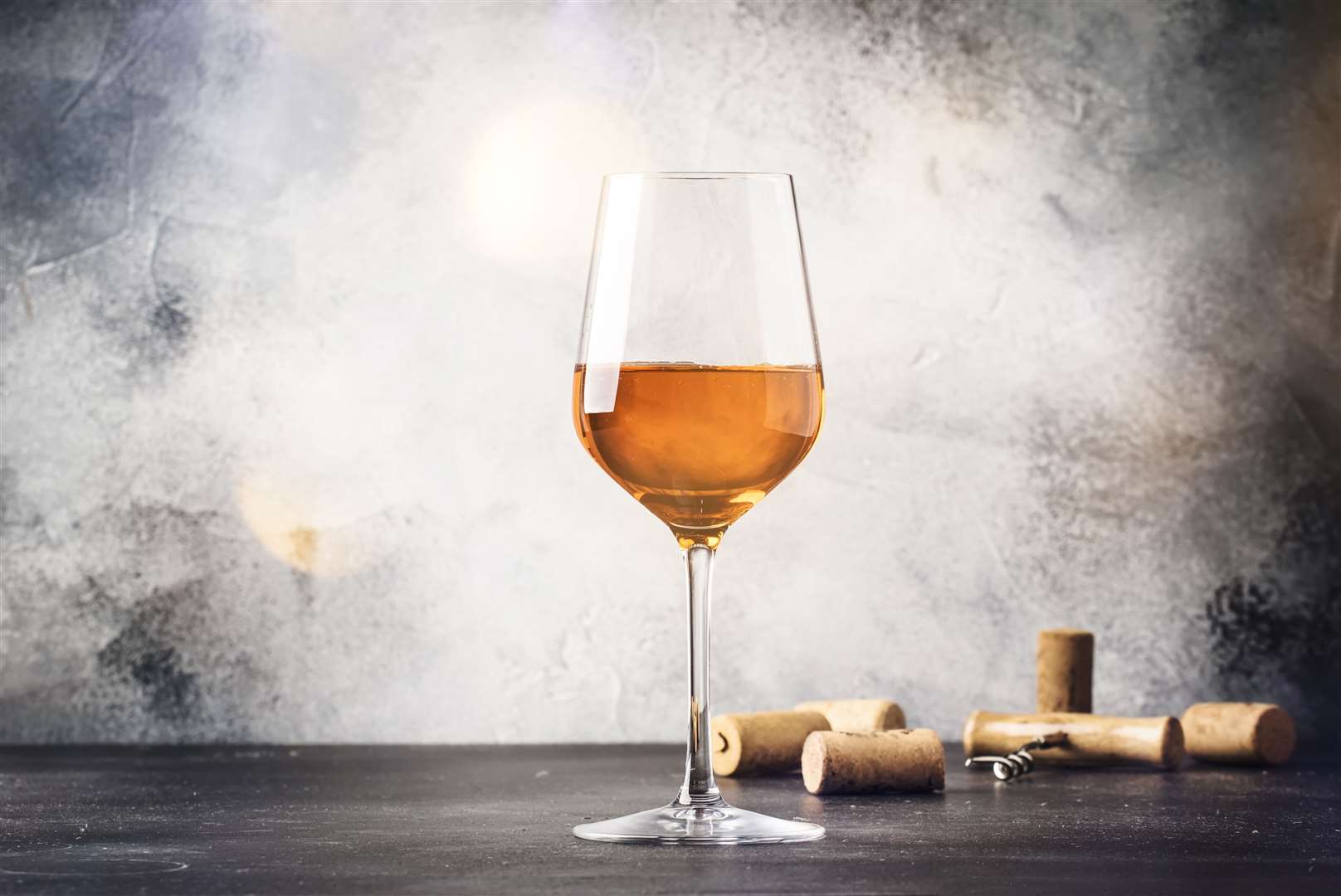 Wine in a glass.
