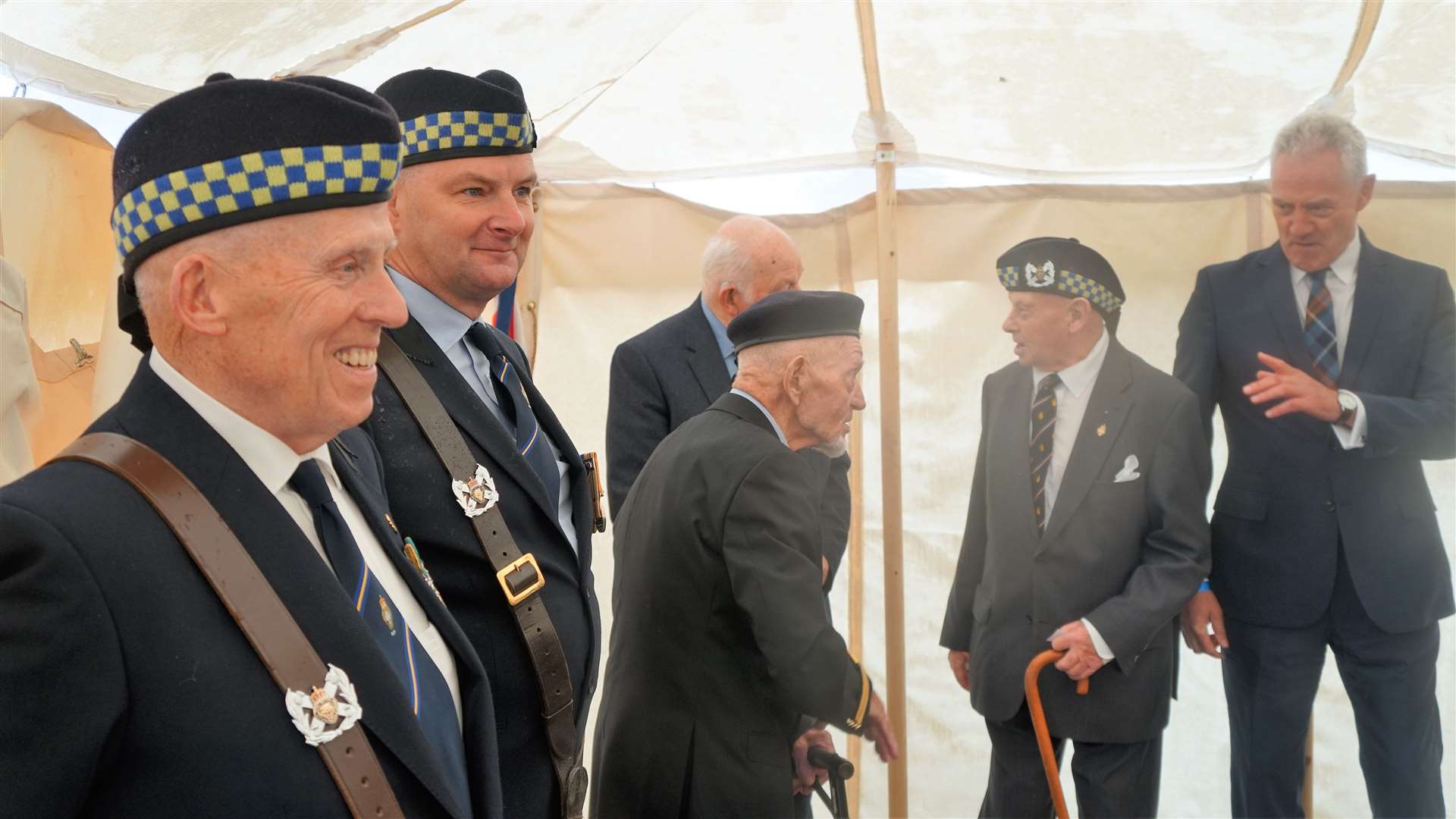 Veterans inside the royal tent. Picture: DGS