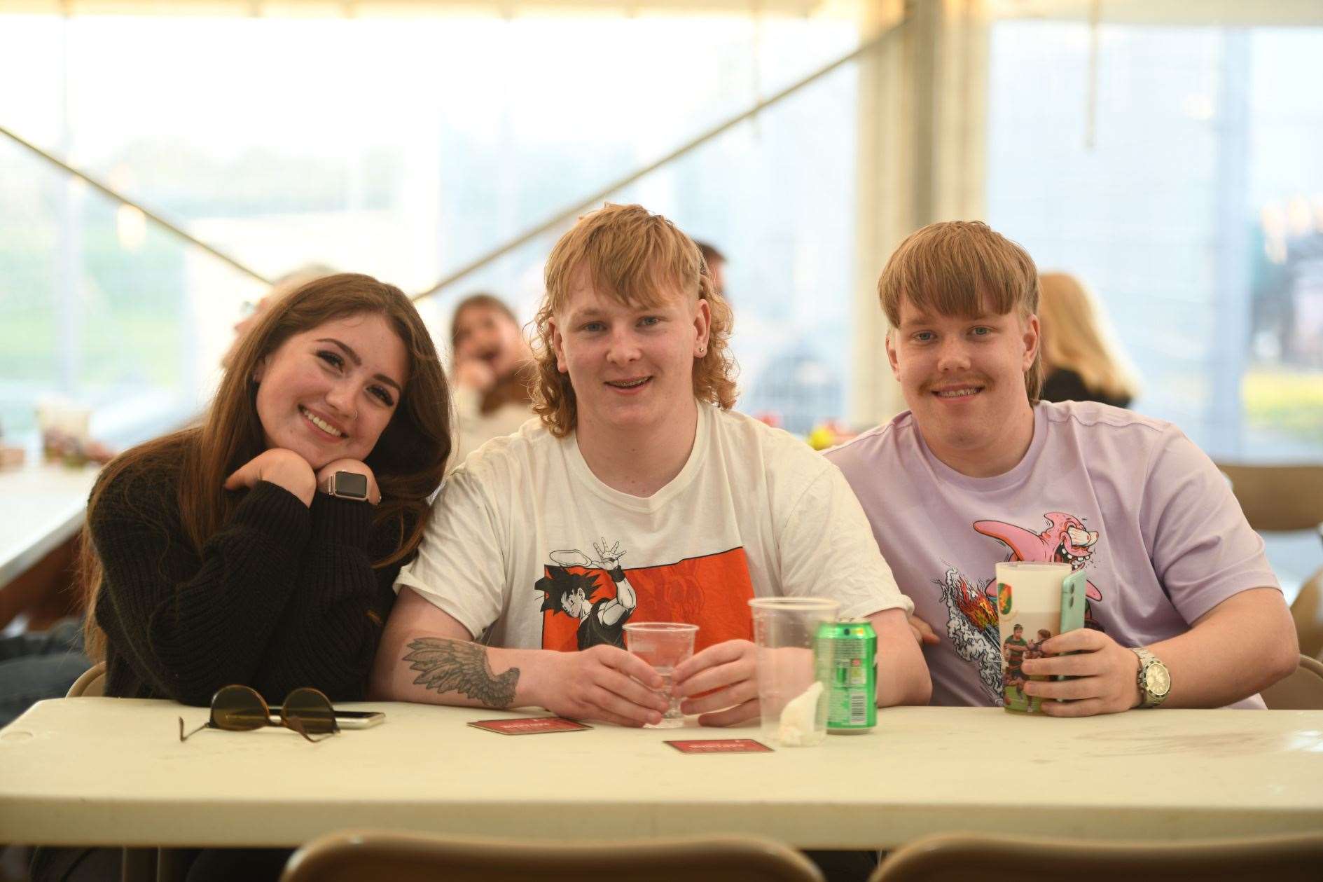 Inaugural Highland Beer, Gin & Whisky Festival 2022: Liberty Lloyd, Mikey Gregory and Thomas Reid . Picture: James Mackenzie.