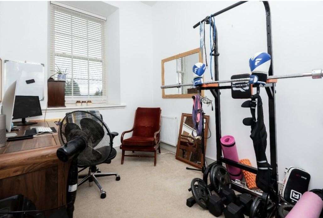 The gym and office.
