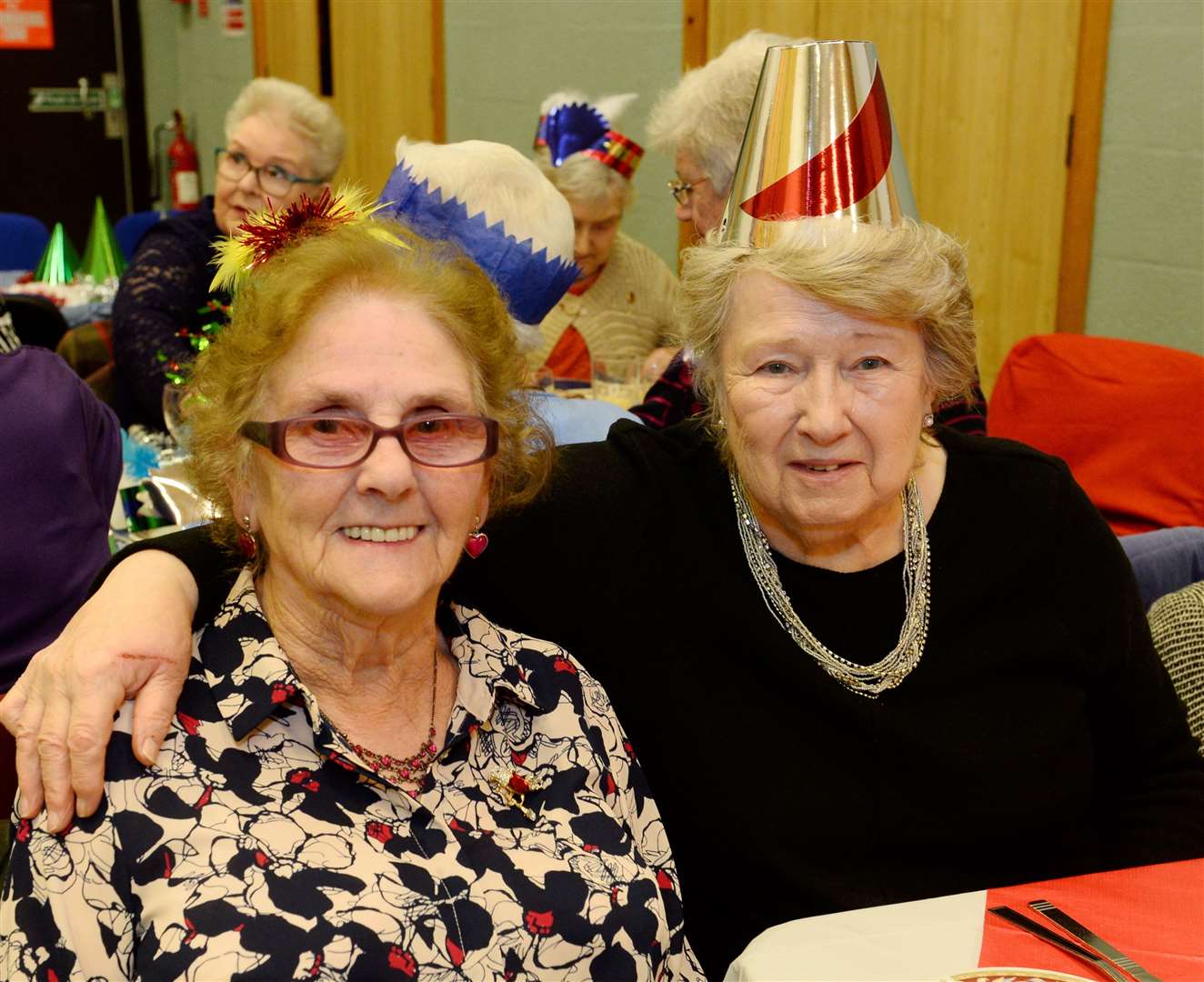 Dalneigh Pensioners Christmas Dinner: Marion Patience and Helen Milne. Picture: Gary Anthony.