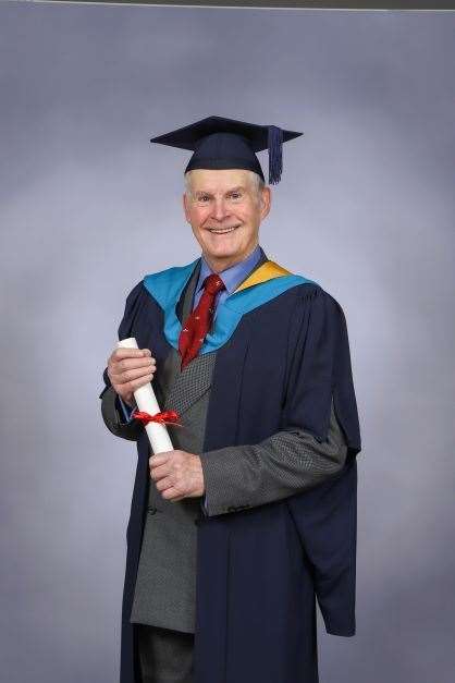 Keith Abell (83) on his graduation day.