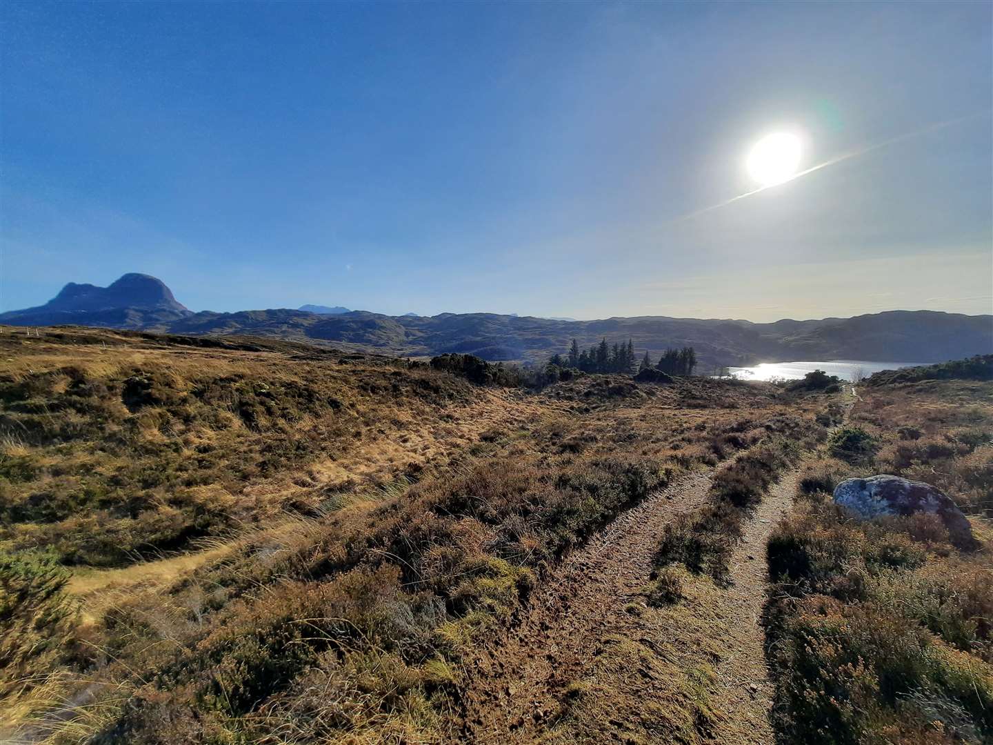 Track leading down to Loch Druim Suardalain.