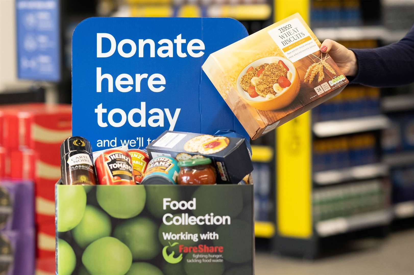 Food donation event taking place at Tesco's bigger stores